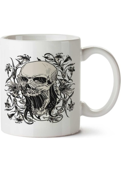 Bağıran Kuru Kafa Kurukafa Iki Tarafı Baskılı Kupa Bardak