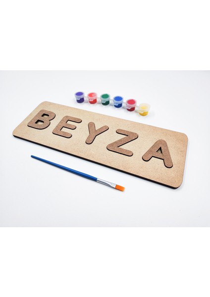 Ahşap Puzzle Boyama Seti Isme Özel