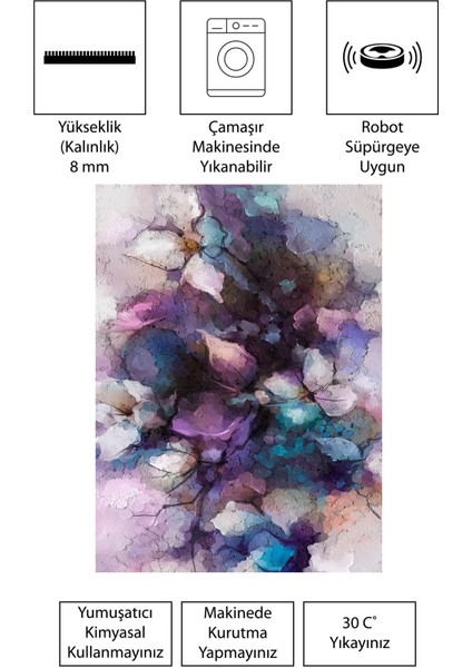 Modern Dijital Baskı Dört Mevsim Yıkanabilir Kaymaz Taban Salon Halısı Mutfak Halısı Yolluk