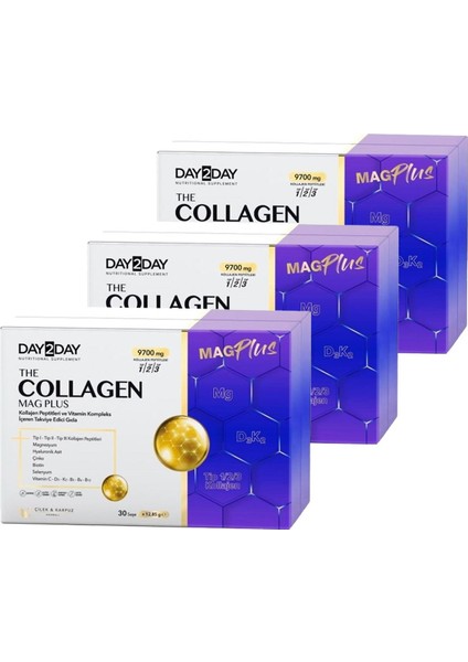 Collagen Mag Plus Çilek Karpuz Aromalı 30 Saşe 3'lü