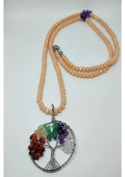 Kristal Boncuk, Çakra Doğaltaş Kolye