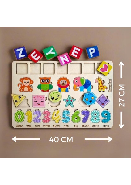 Clever Toys Ahşap Eğitici Kişiye Özel Yapboz Puzzle 2+ yaş