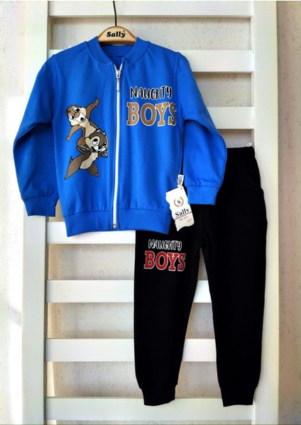 2iplik Mevsimlik, Fermuarlı, Sincap Baskılı Alt Üst Takım, Eşofman Takım