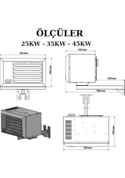 Doğalgazlı Fanlı Isıtıcı 45KW