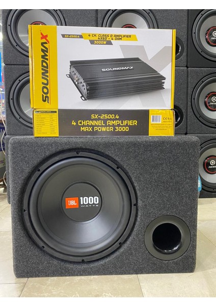 Jbl Paket Set Jbl 30 cm Kabinli Bass 1000W 4 Kanallı Anfi 3000WAT