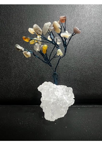 Sertifikalı Taş Bostwana Akik Taşı Dekoratif El Yapımı Ağaç