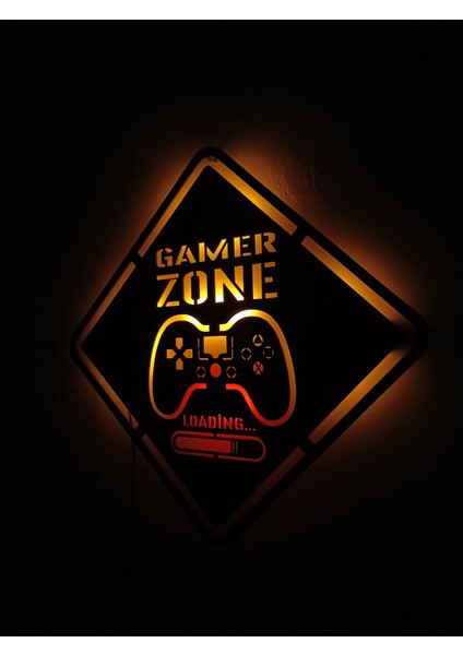 Gamer Zone Oyuncu Gaming Siyah Ahşap Ledli Tablo fırsatları