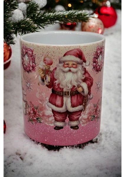 Kupa,pembe Yılbaşı Kupası,yeni Yıl Kupası,pembe Noel Baba Kupa