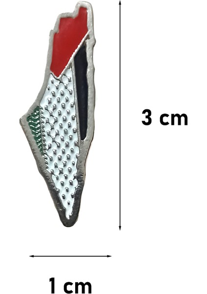 Filistin Haritası Tasarımlı Renkli Gümüş Renk Metal 1 Adet Yaka Rozeti fiyatları