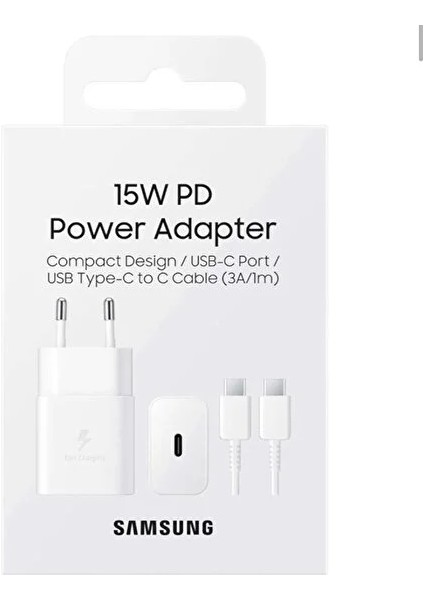 Samsung 15W Pd Şarj Cihazı Adaptör + Kablo ( Türkiye Garantili ) EP-T1510XBEGWW EP-T1510