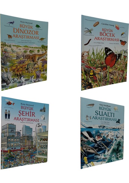 Büyük Dinozor - Sualtı - Şehir - Böcek Araştırması 4 Kitap