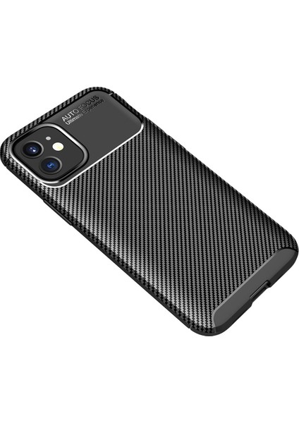 Apple iPhone 12 Mini Kılıf Focus Karbon Silikon - Siyah