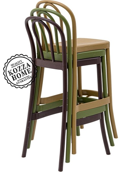 Santos Bahçe Bar Sandalye Siyah - 65 cm