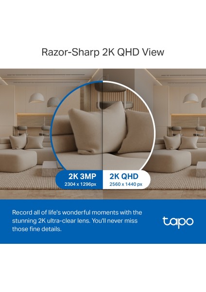 Tapo C220, 2K 4MP İç Mekan Wi-Fi Güvenlik Kamerası, Yapay Zeka Desteği, Hareket Tespit ve Takibi, 360°, 9m Gece Görüşü, Çift Yönlü Sesli İletişim, Bulut/Yerel Depolama, Bebek Ağlaması Tespiti