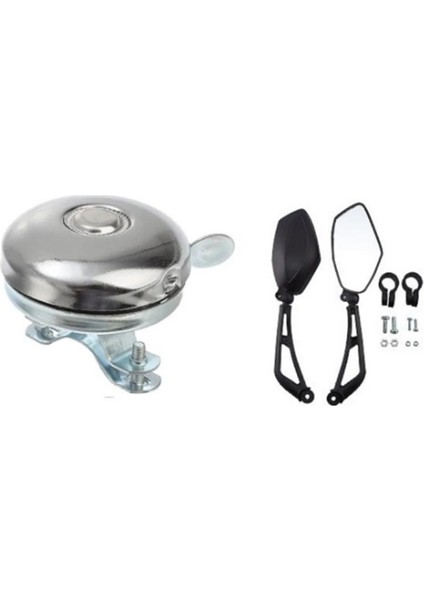 Bisiklet Krom Zil & Kelepçeli Ayna Set