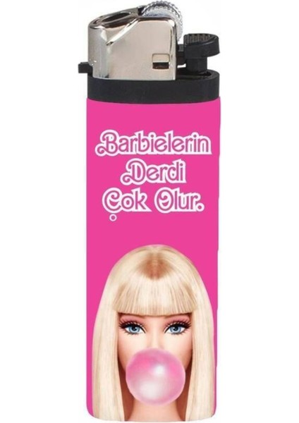 Barbielerin Derdi Çok Olur Baskılı Full Kaplamalı Gazlı Çakmak