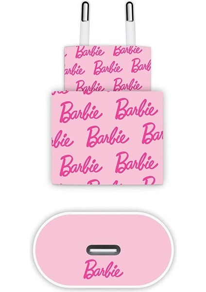 Iphone 20w Uyumlu Pembe Yazılı Şarj Aleti Kaplaması - Full Kaplama Şarj Stickerı