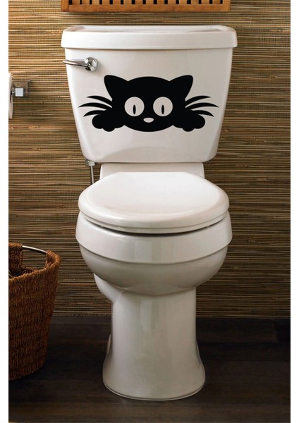 Kedicik Klozet Kapağı Ve Banyo Sticker