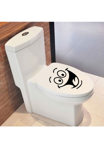 Gülen Yüz Dekoratif Klozet Kapağı Banyo Wc Sticker