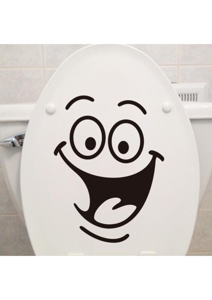 Gülen Yüz Dekoratif Klozet Kapağı Banyo Wc Sticker
