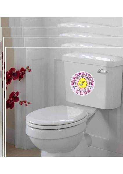 Belalı Civciv Bad Club Klozet Kapağı Sticker Banyo Wc Sticker fırsatları
