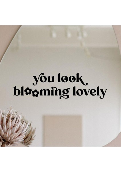 Hediyene Bak You Look Amazing | You Look Good | Dekoratif Duvar Ayna Cam Dekor Yazı Sticker Siyah 4'Lü