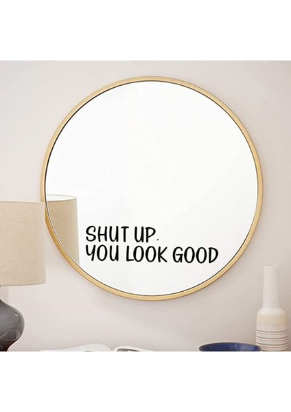 Hediyene Bak You Look Amazing | You Look Good | Dekoratif Duvar Ayna Cam Dekor Yazı Sticker Siyah 4'Lü