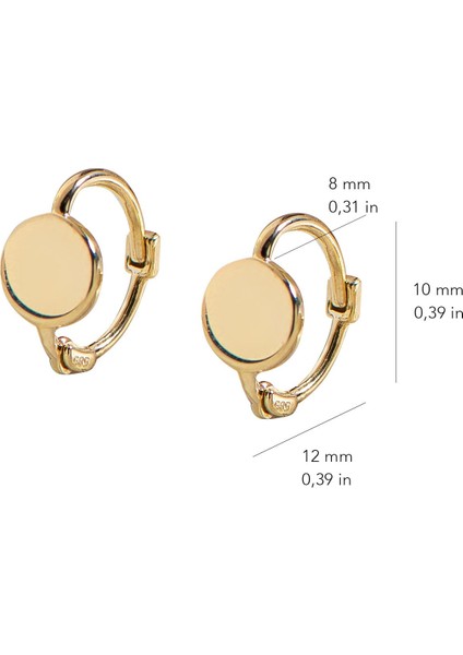 14 Ayar Modern Minik Yuvarlak Halka Altın Küpe 0,87 gr fırsatları