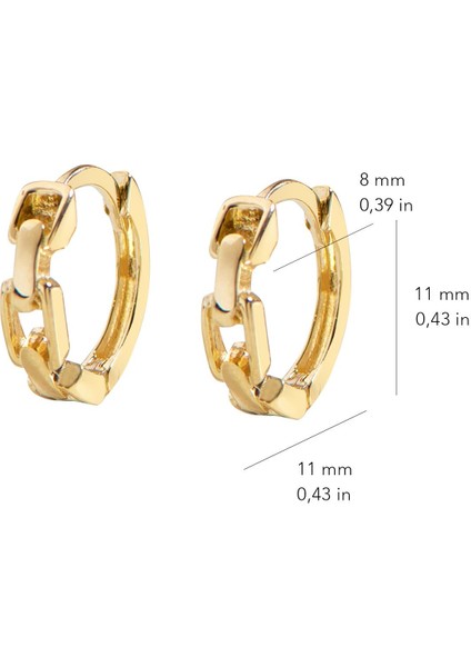 14 Ayar Modern Halka Altın Küpe 1,09 gr