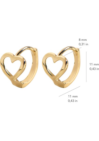 14 Ayar Minik Kalp Halka Altın Küpe indirimleri