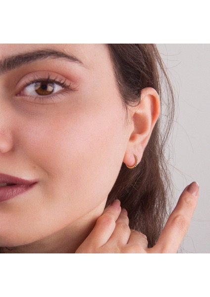 14 Ayar Altın Minik Modern Burgulu Halka Küpe 1,29 gr modelleri