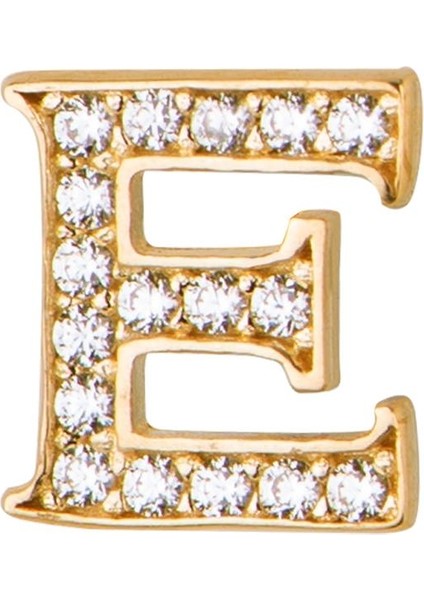 14 Ayar Altın Taşlı E Harf Küpe 0,58 gr modelleri