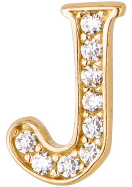 14 Ayar Altın Taşlı J Harf Küpe 0,43 gr fırsatları