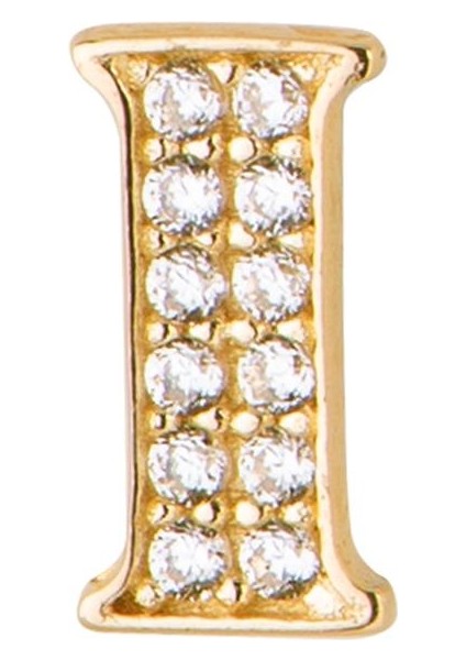 14 Ayar Altın Taşlı I Harf Küpe 0,46 gr fırsatları