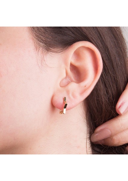 14 Ayar Yıldız Parlak Halka Altın Küpe 1,34 gr modelleri