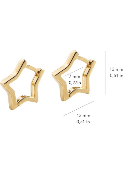 14 Ayar Yıldız Parlak Halka Altın Küpe 1,34 gr fırsatları