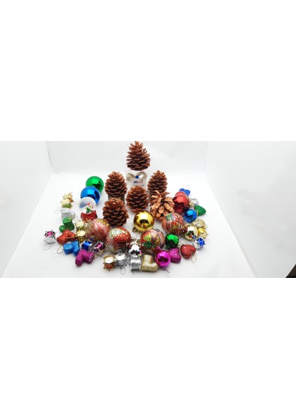 Yılbaşı, Yeni Yıl Noel Ağacı, Tam Set Parti Süsleme Malzemeleri Model 08
