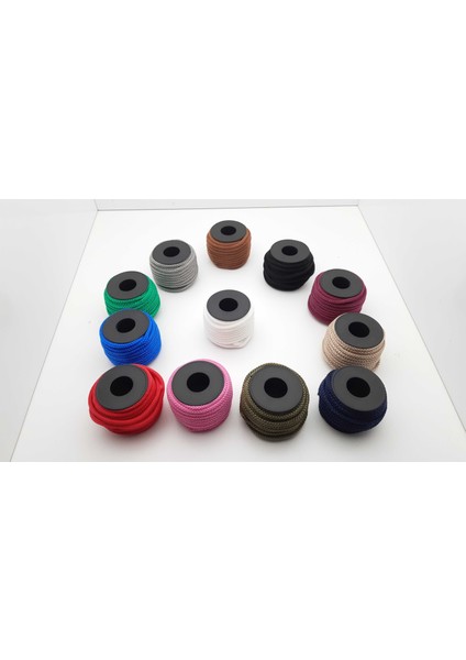 12 Farklı Renkte 6 mm Polyester Içi Dolgulu 1.kalite Eşofman Kapşon Bağ Ipi