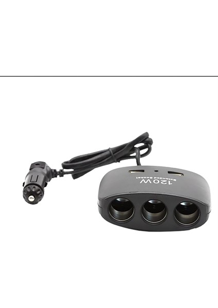 Çakmak Soket 12-24V 120W Kablolu 3lü Soket+2usb