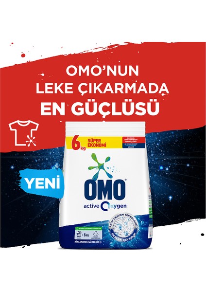 Active Oxygen Etkili Toz Çamaşır Deterjanı Beyazlar Için Leke Çıkarıcı 6 kg 2 Adet