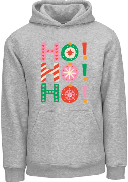 Noel Ho Ho Ho Tarz Kapşonlu Sweatshirt