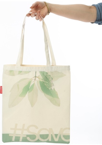 Save Green Baskılı Bez Çanta fırsatları
