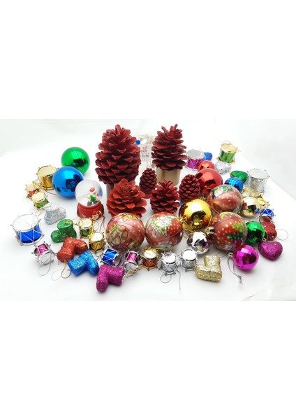 Yılbaşı, Yeni Yıl Noel Ağacı, Tam Set Parti Süsleme Malzemeleri Model 19