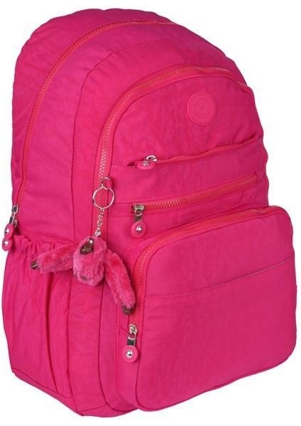 5 Bölmeli Kırınkıl Su Itici Kumaş Aksesuarlı Okul Sırt Çantası RLX1630-PEMBE