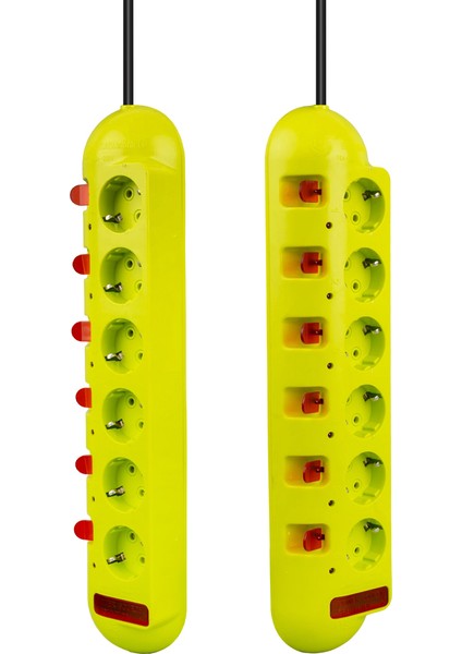 Vea VE-E60 6lı 1.5 Metre Ayrı Anahtarlı Grup Priz Byr [byrtek]