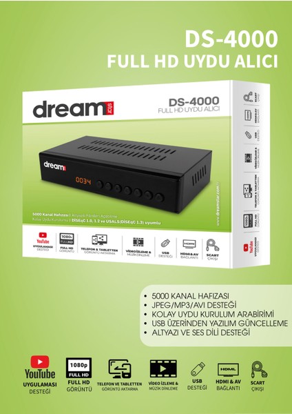 DS-4000 Full Hd Uydu Alıcı