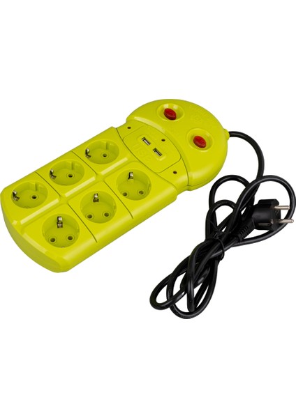 Vea VE-970USB 6lı 2 Usbli 1.5 Metre Grup Priz Byr [byrtek]