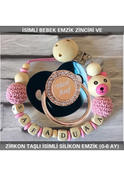 Isimli Bebek Emzik Zinciri ve Bebek Silikon Emzik Seti (0-6 Ay/yeni Doğan) SAHI_0612