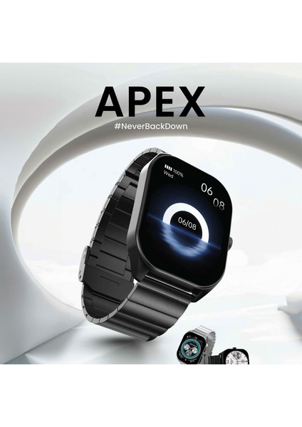 APEX Bluetooth 5.3 IP68 Su Geçirmez Always On Display AMOLED Ekran 2.04 inç Arama Özellikli iOS&Android Uyumlu Nabız Spor Kan Oksijen Takibi 52mm Akıllı Saat Gümüş