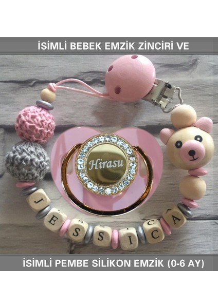 Isimli Bebek Emzik Zinciri ve Bebek Silikon Emzik Seti (0-6 Ay/yeni Doğan) SAHI_0742